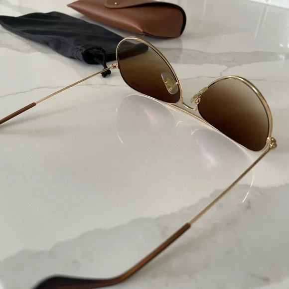 Ray-Ban Aviator Gold and Brown Sunglasses - Picture 5 of 14